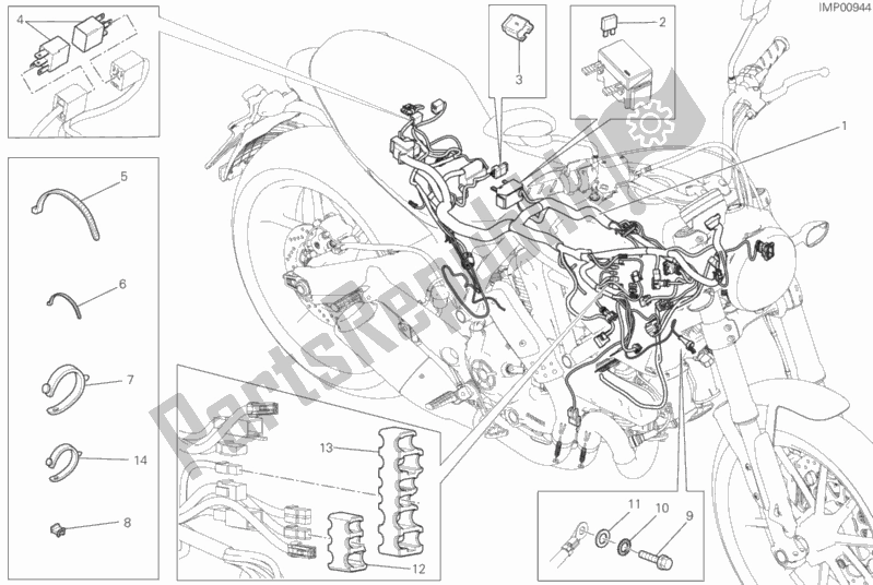 Wszystkie części do Wi? Zka Przewodów Ducati Scrambler Icon USA 803 2015